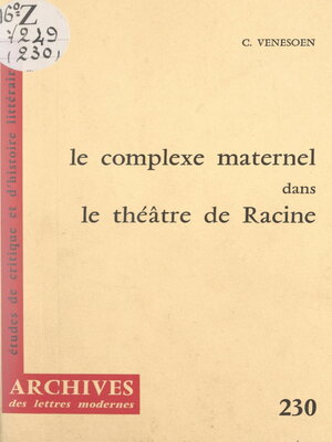 cover image of Le complexe maternel dans le théâtre de Racine